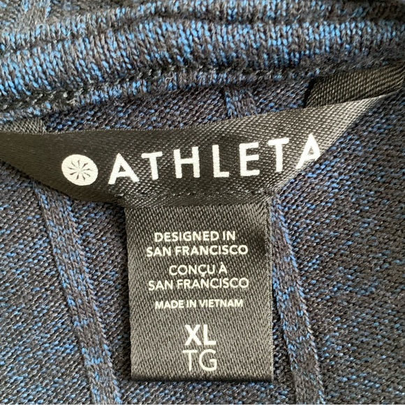 ATHLETA Harmony Pose Cropped Hoodie Sweatshirt Dark Sardinia Blue Heather XL - Picture 6 of 6